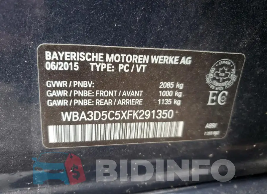 WBA3D5C5XFK291350 Photo# 13