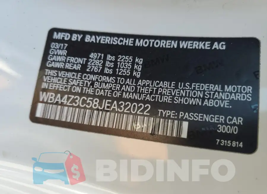 WBA4Z3C58JEA32022 Photo# 12