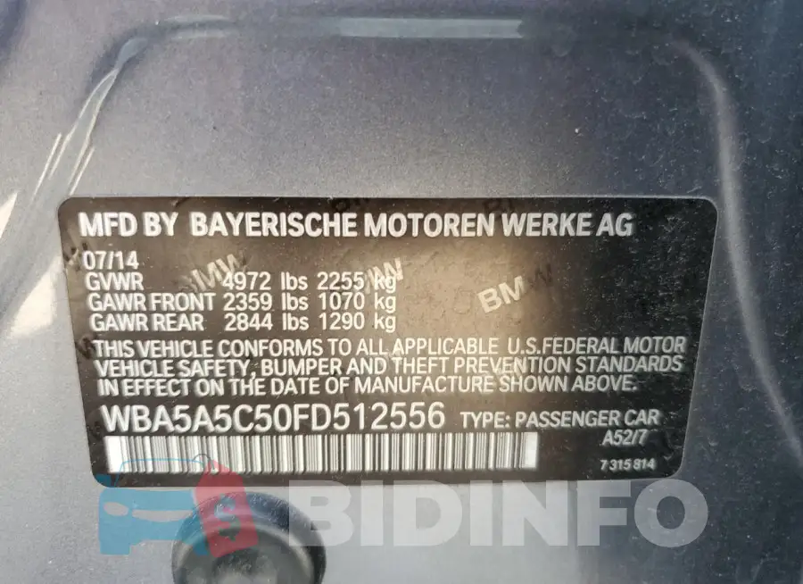 WBA5A5C50FD512556 Photo# 12