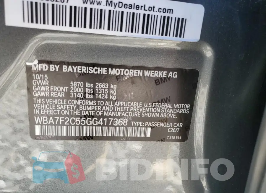 WBA7F2C55GG417368 Photo# 12