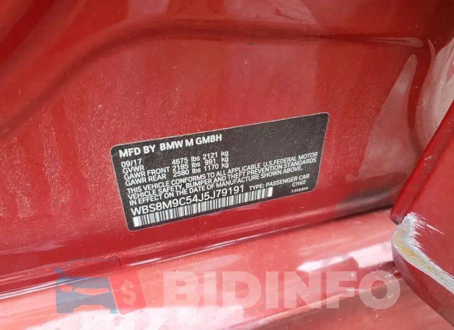 WBS8M9C54J5J79191 Photo# 12