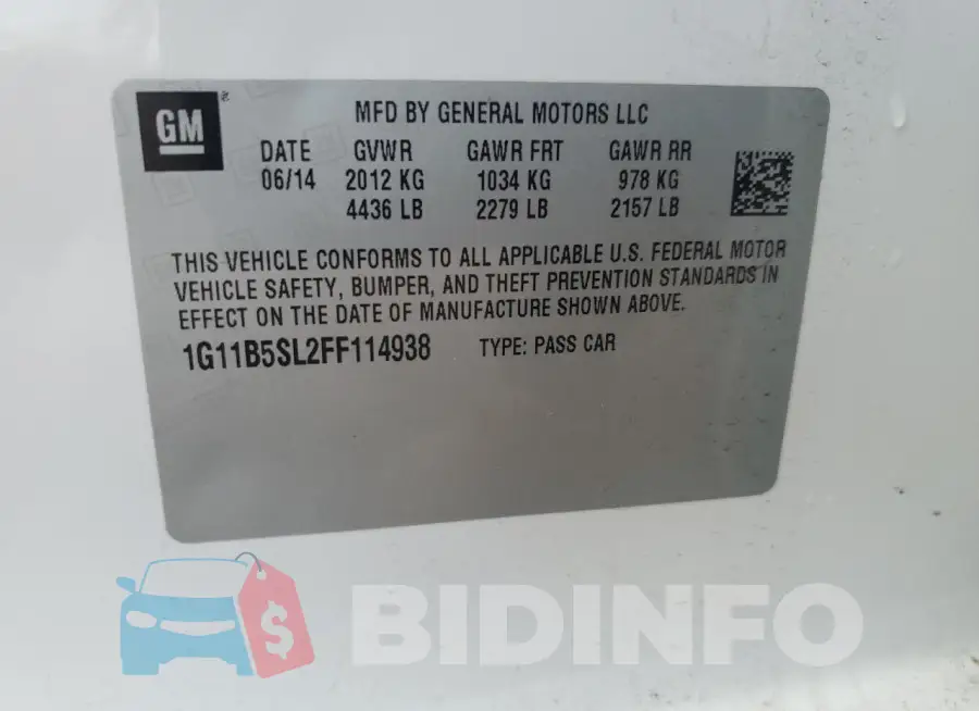 1G11B5SL2FF114938 Photo# 12