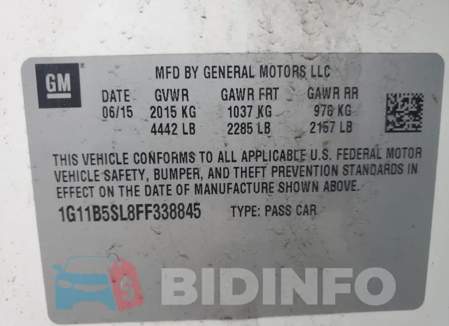 1G11B5SL8FF338845 Photo# 12