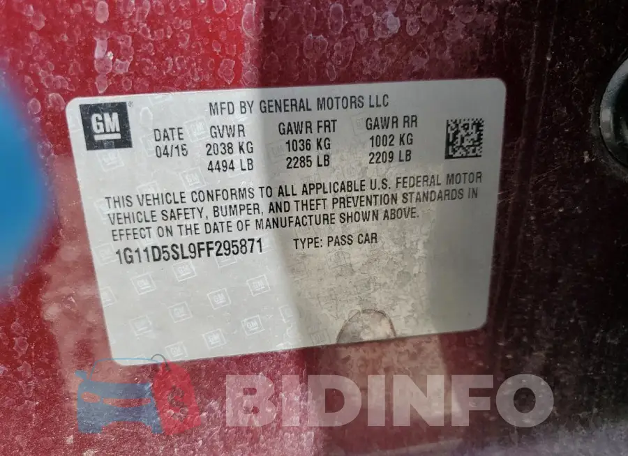 1G11D5SL9FF295871 Photo# 12
