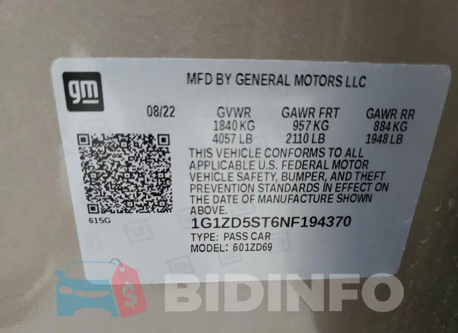 1G1ZD5ST6NF194370 Photo# 13