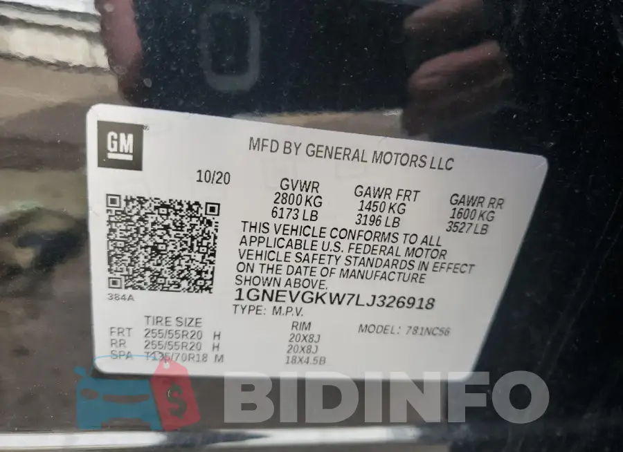 1GNEVGKW7LJ326918 Photo# 13