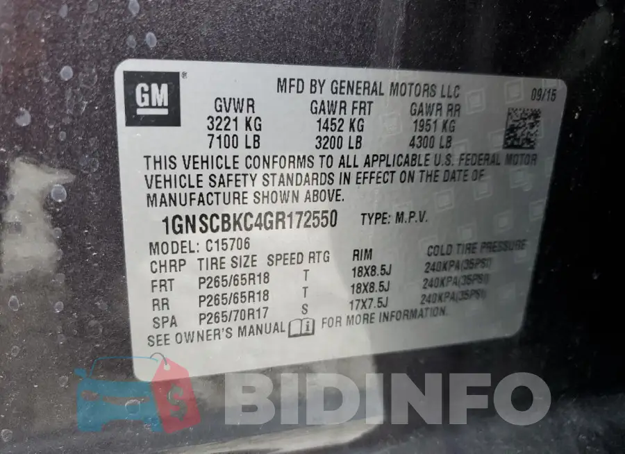 1GNSCBKC4GR172550 Photo# 13