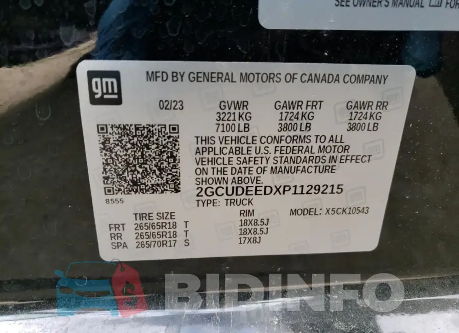 2GCUDEEDXP1129215 Photo# 13