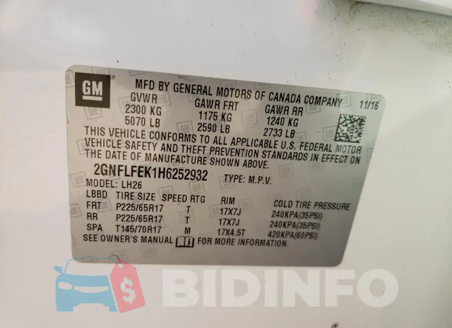2GNFLFEK1H6252932 Photo# 13