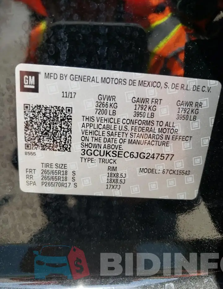 3GCUKSEC6JG247577 Photo# 12