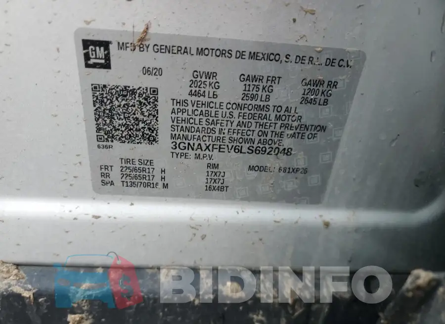 3GNAXFEV6LS692048 Photo# 12