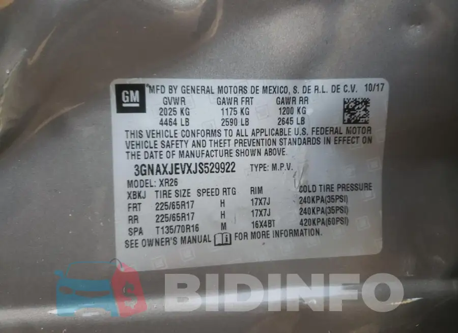 3GNAXJEVXJS529922 Photo# 12
