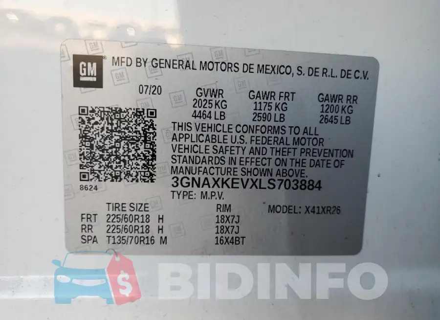 3GNAXKEVXLS703884 Photo# 14