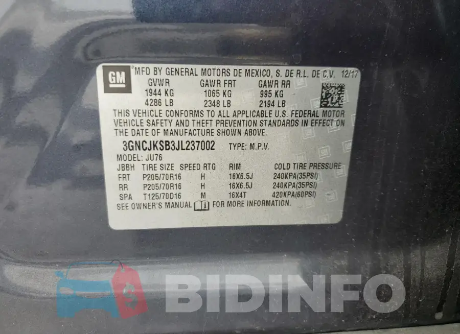 3GNCJKSB3JL237002 Photo# 13