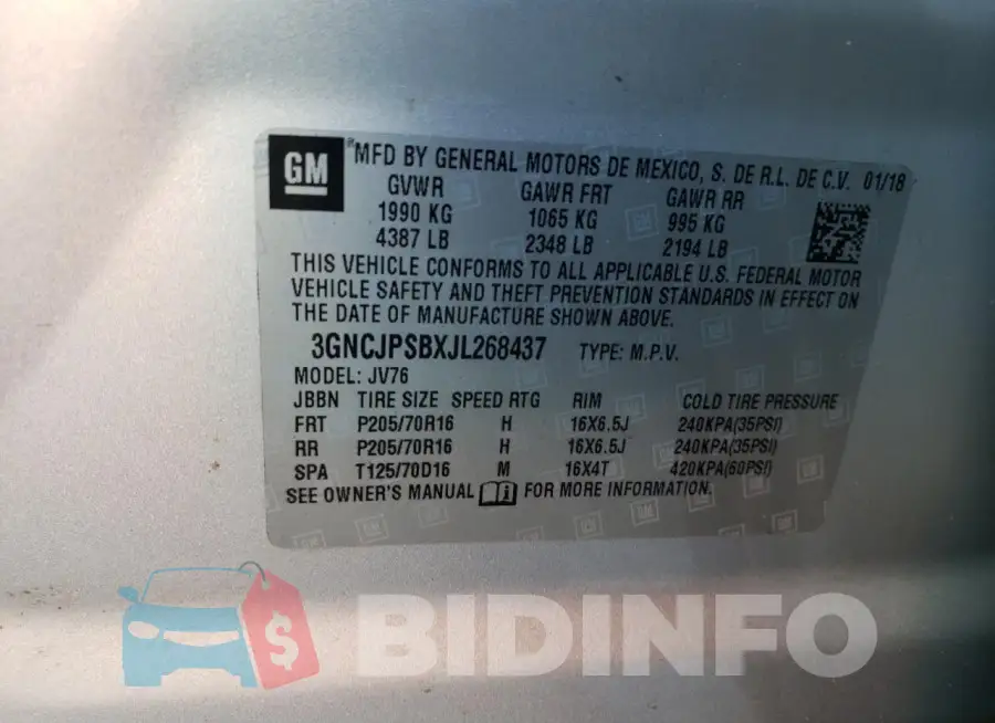 3GNCJPSBXJL268437 Photo# 13