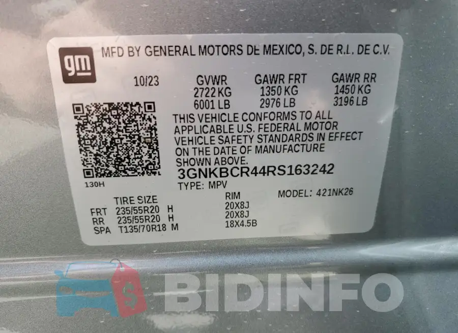 3GNKBCR44RS163242 Photo# 13