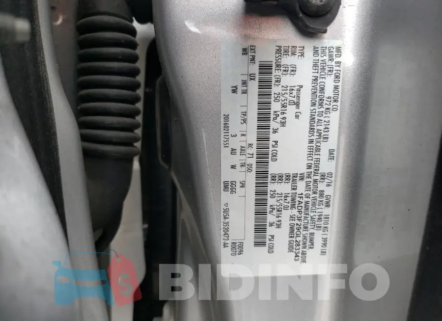 1FADP3F29GL283343 Photo# 12