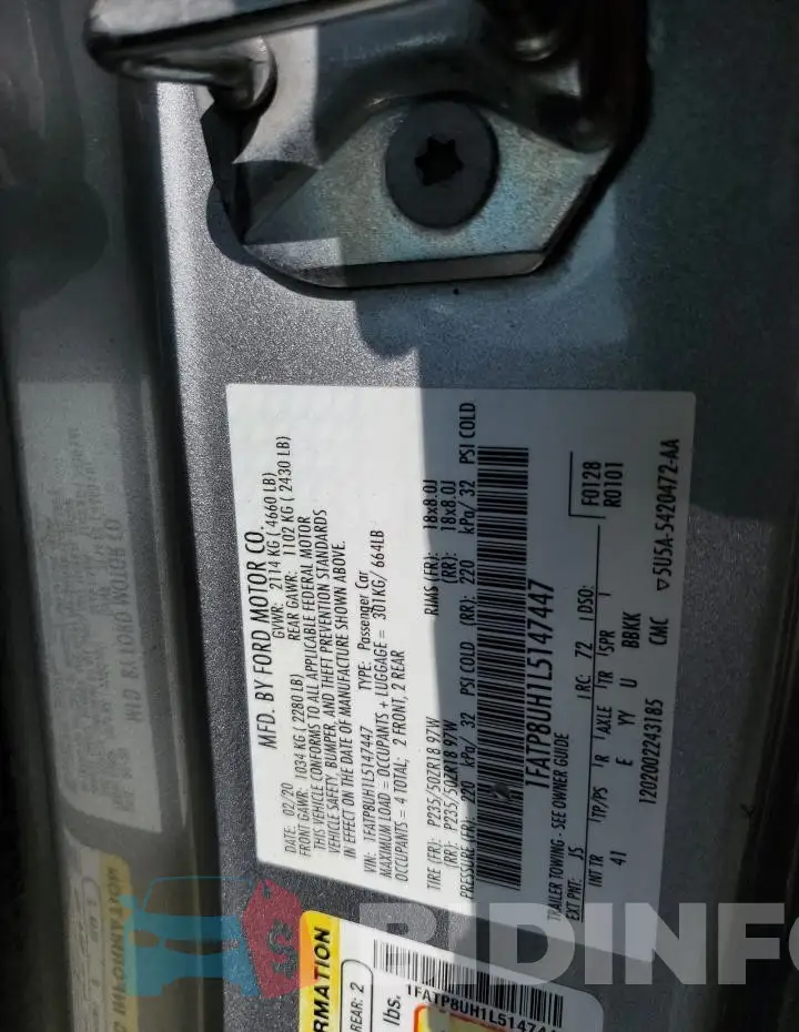 1FATP8UH1L5147447 Photo# 13