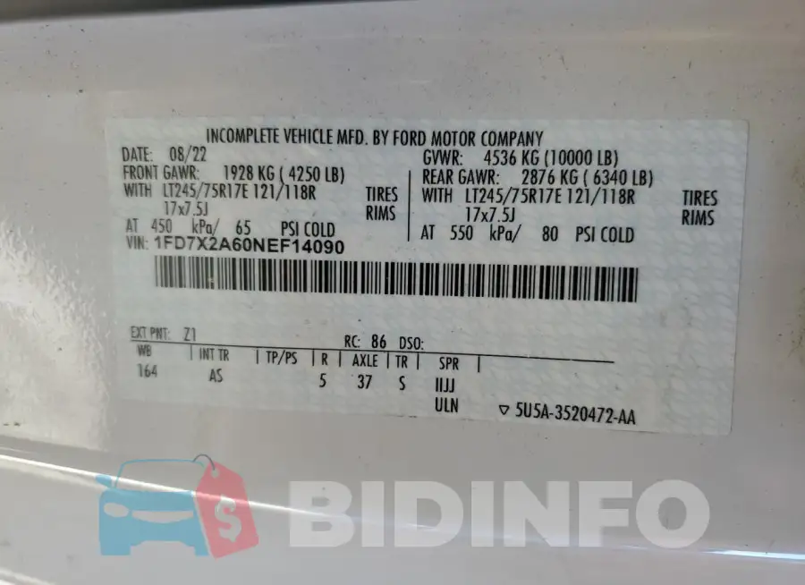 1FD7X2A60NEF14090 Photo# 12