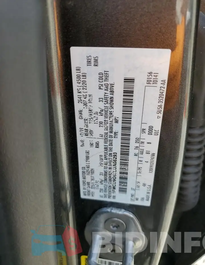 1FMCU9G65LUA66293 Photo# 13