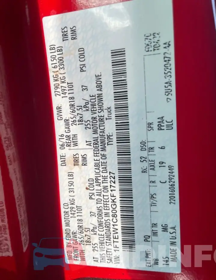 1FTEW1C80GKF17227 Photo# 12