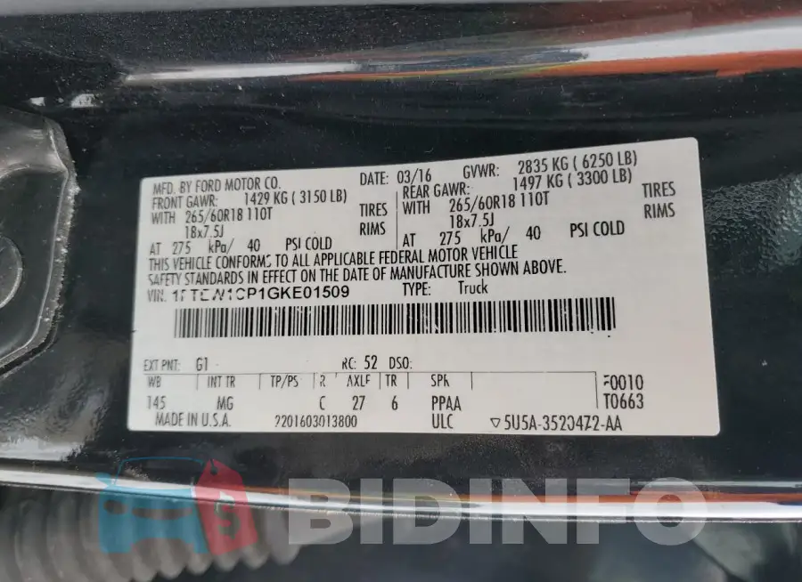 1FTEW1CP1GKE01509 Photo# 13