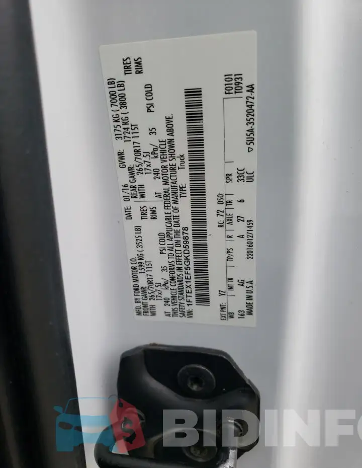 1FTEX1EF5GKD59878 Photo# 12