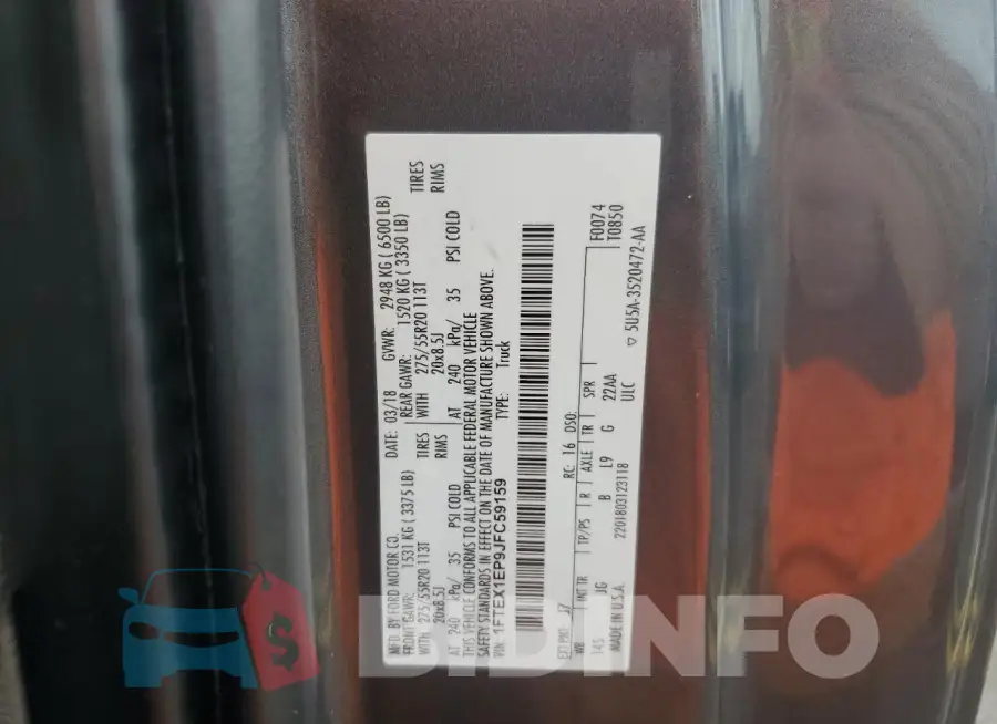 1FTEX1EP9JFC59159 Photo# 12