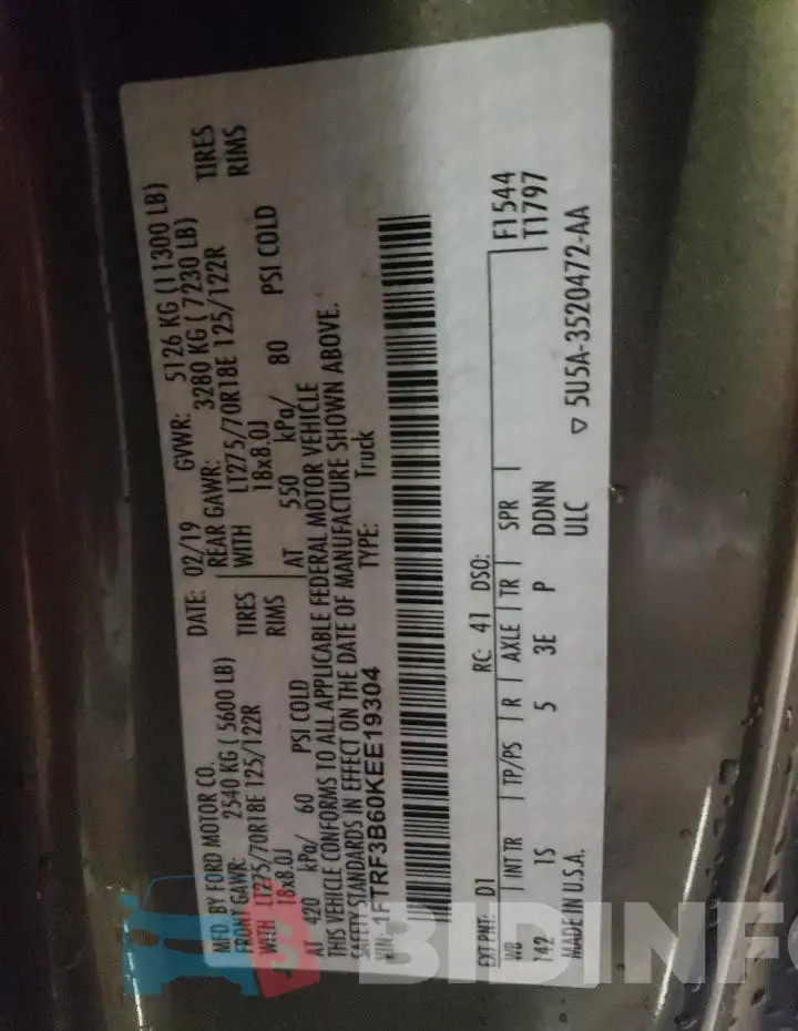 1FTRF3B60KEE19304 Photo# 12