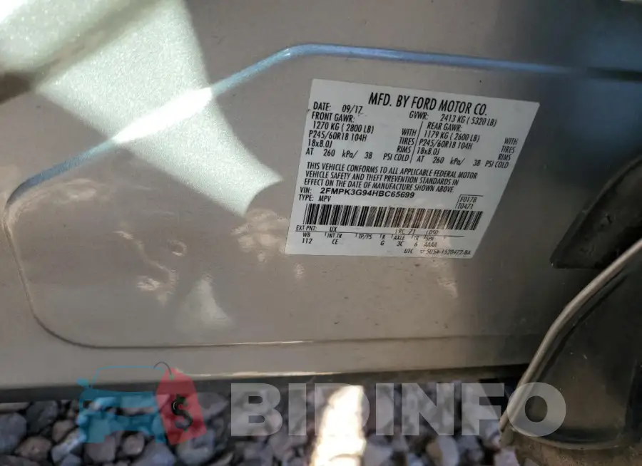 2FMPK3G94HBC65699 Photo# 12
