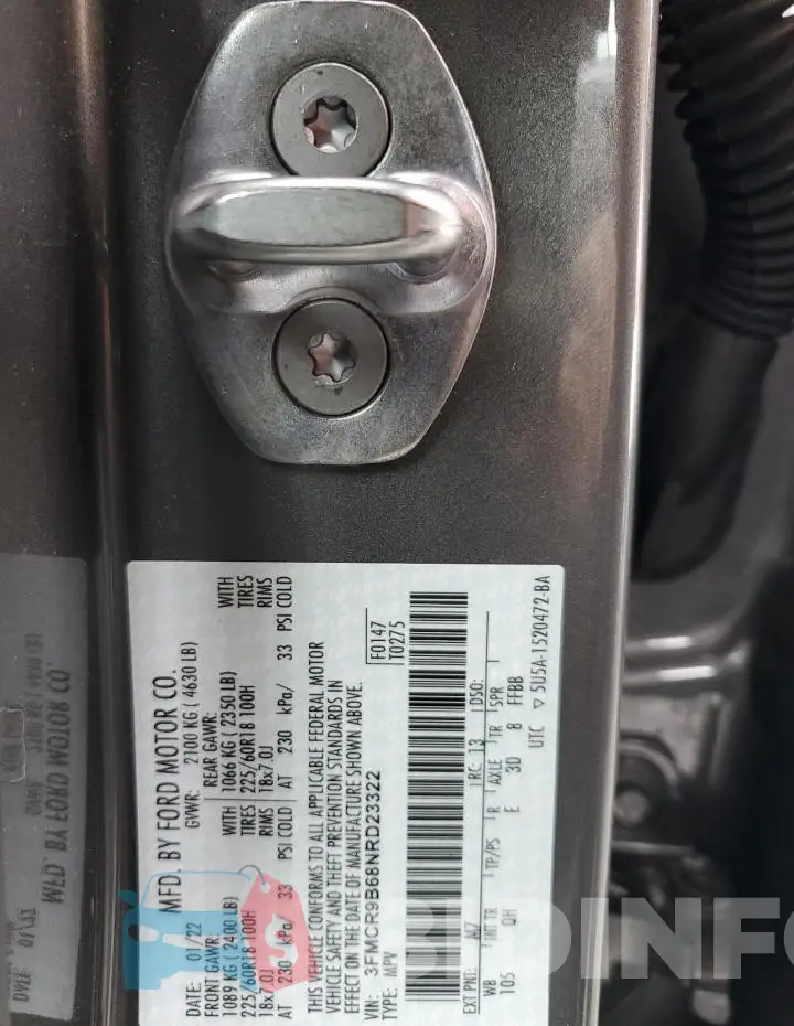 3FMCR9B68NRD23322 Photo# 13