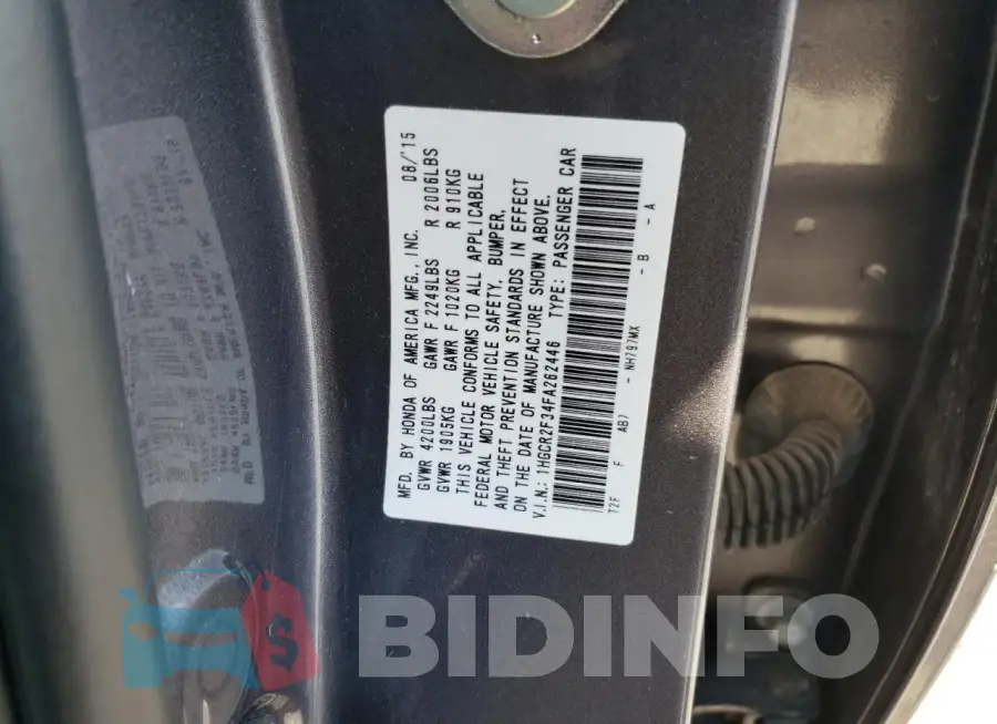 1HGCR2F34FA262446 Photo# 12