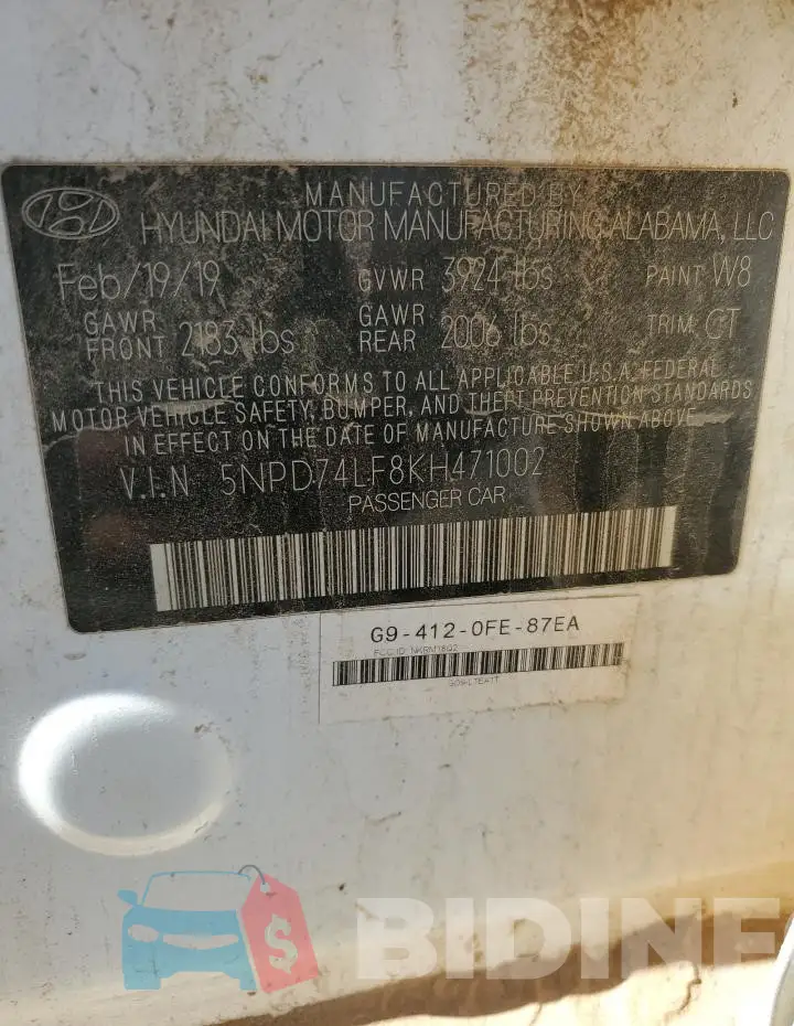 5NPD74LF8KH471002 Photo# 12