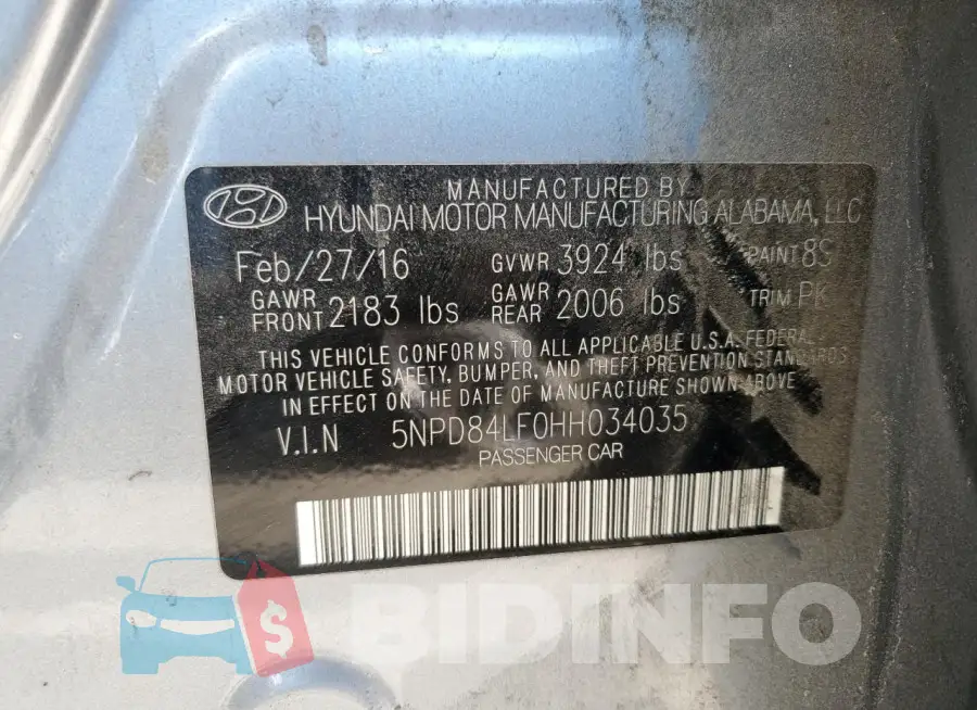 5NPD84LF0HH034035 Photo# 12