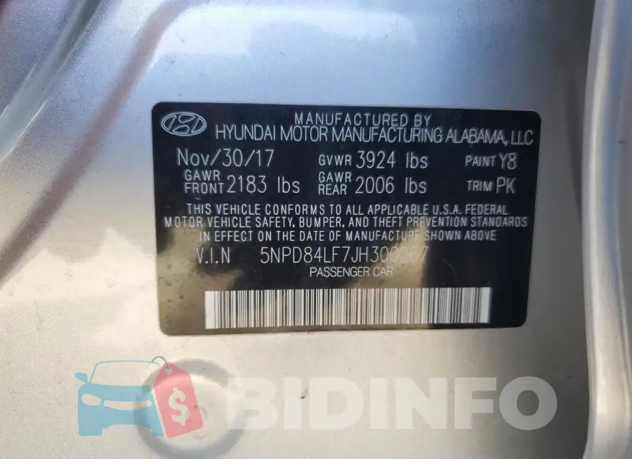 5NPD84LF7JH300267 Photo# 12