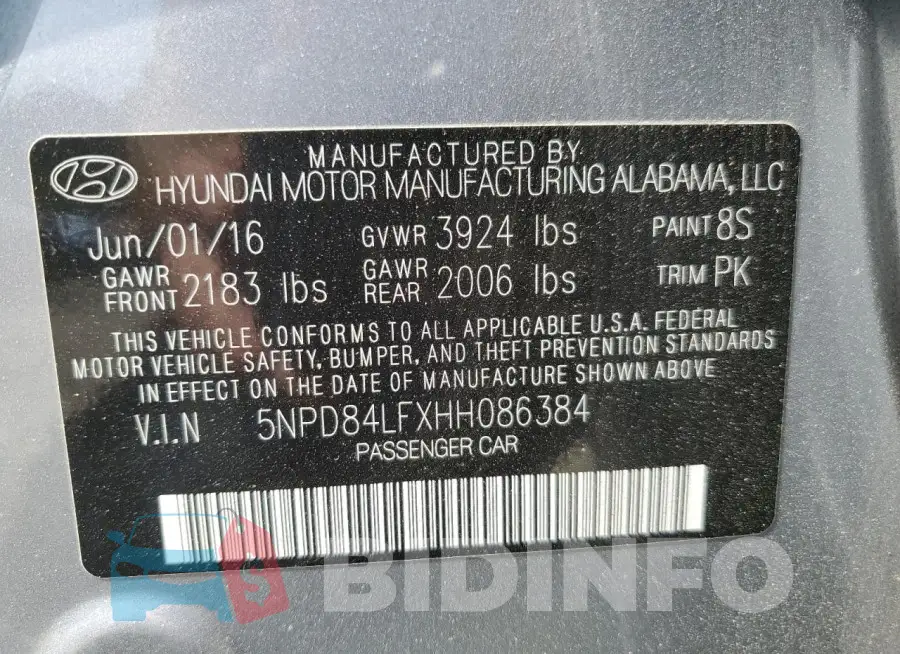 5NPD84LFXHH086384 Photo# 12