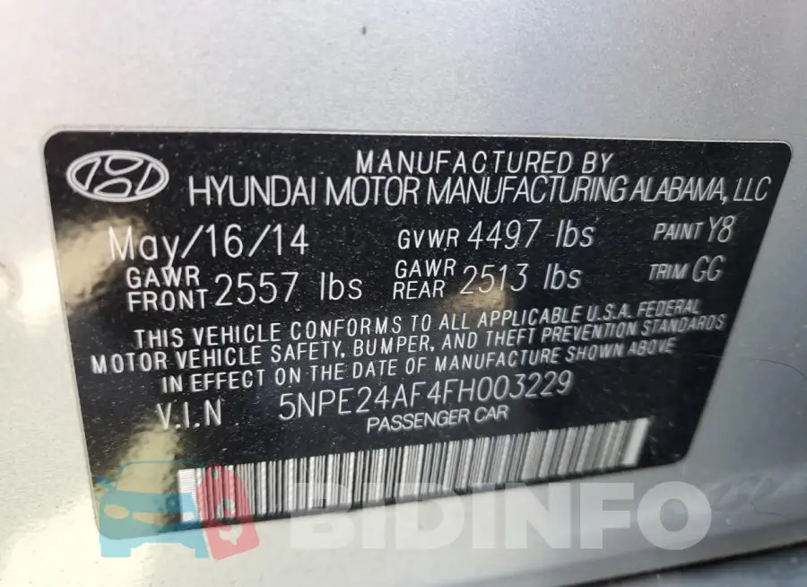 5NPE24AF4FH003229 Photo# 12