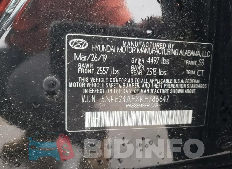5NPE24AFXKH786647 Photo# 12