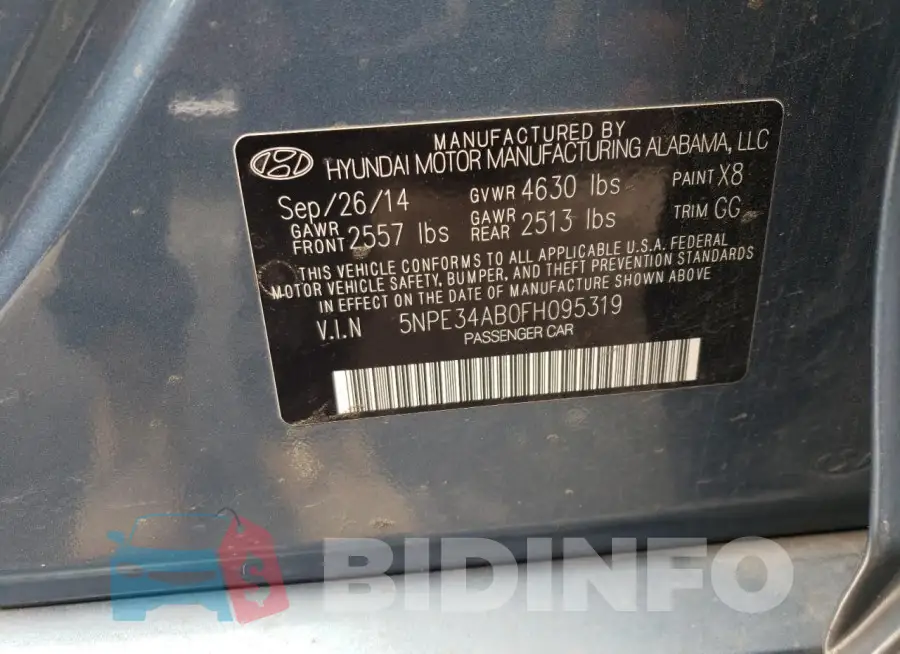 5NPE34AB0FH095319 Photo# 12