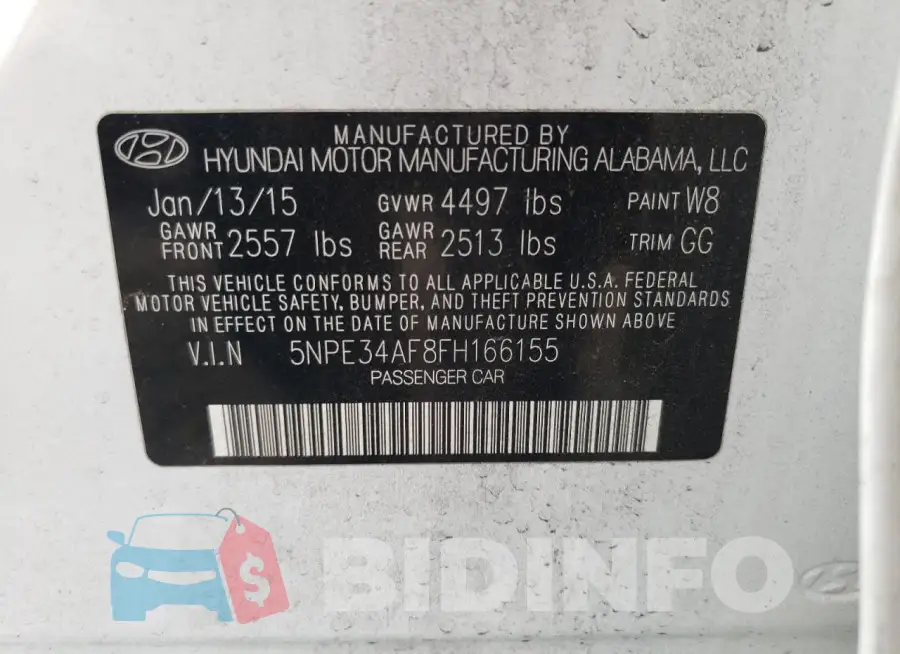5NPE34AF8FH166155 Photo# 12