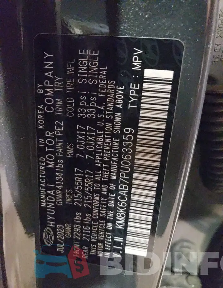 KM8K6CAB7PU063359 Photo# 12