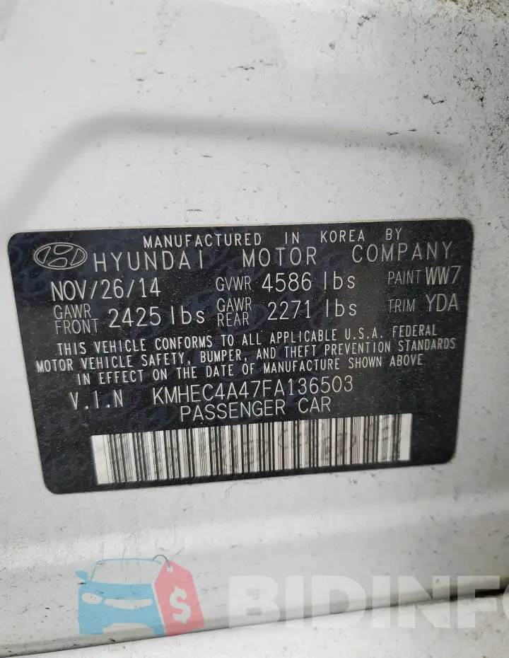 KMHEC4A47FA136503 Photo# 12