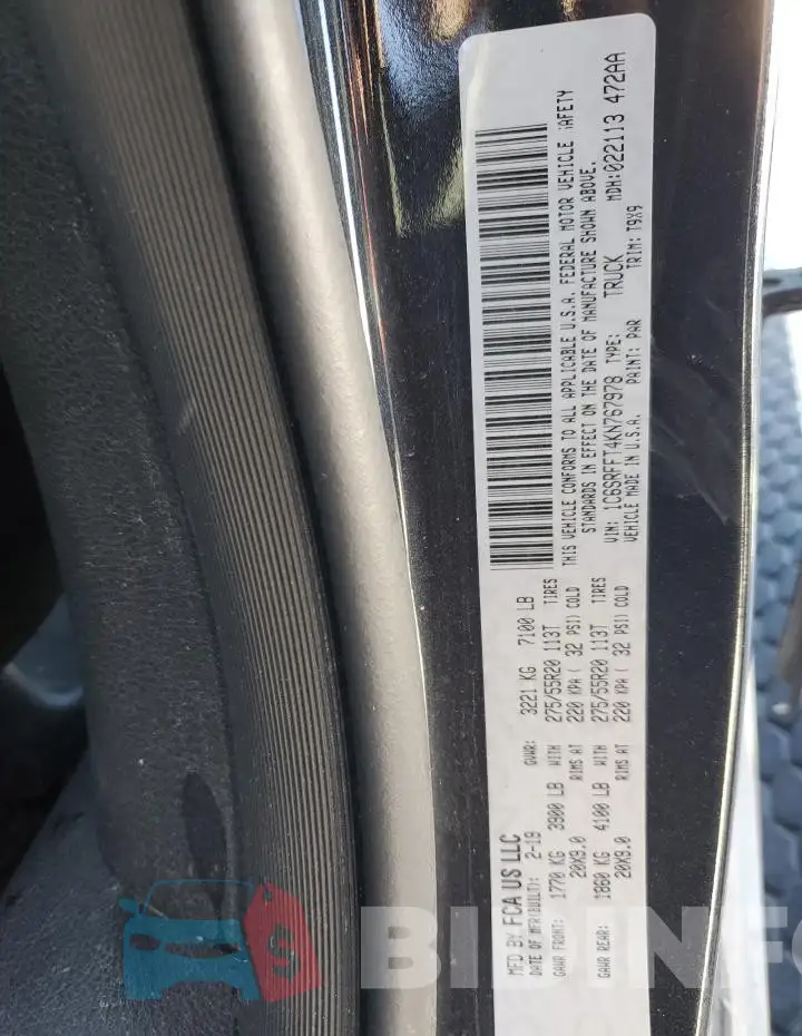 1C6SRFFT4KN767978 Photo# 13
