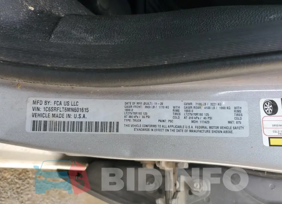 1C6SRFLT6MN601615 Photo# 12