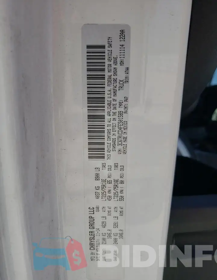 3C6TRVCD4FE501589 Photo# 13