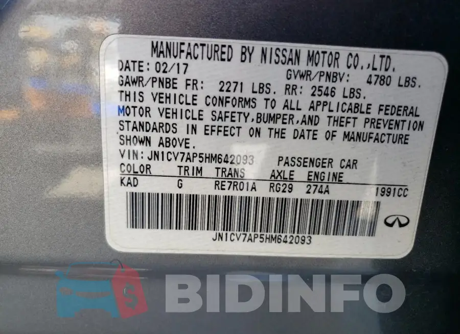 JN1CV7AP5HM642093 Photo# 12
