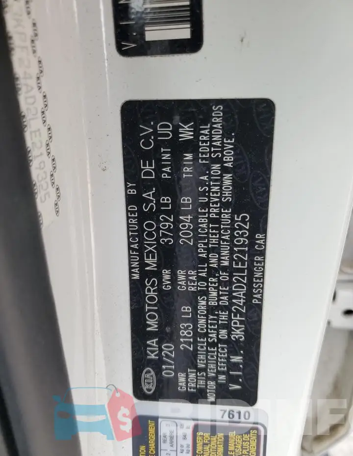 3KPF24AD2LE219325 Photo# 13