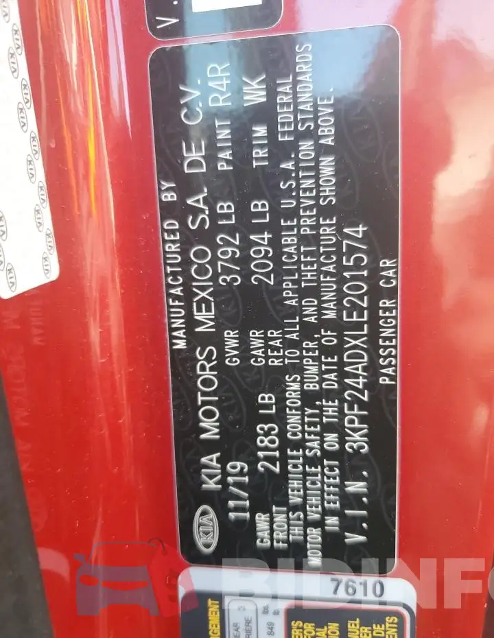 3KPF24ADXLE201574 Photo# 13