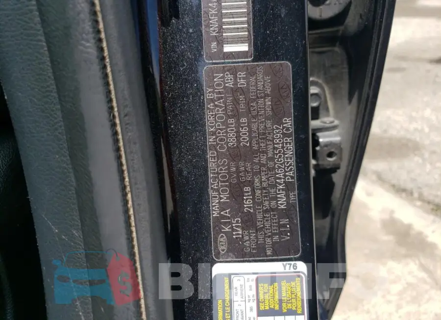 KNAFK4A62G5548932 Photo# 12
