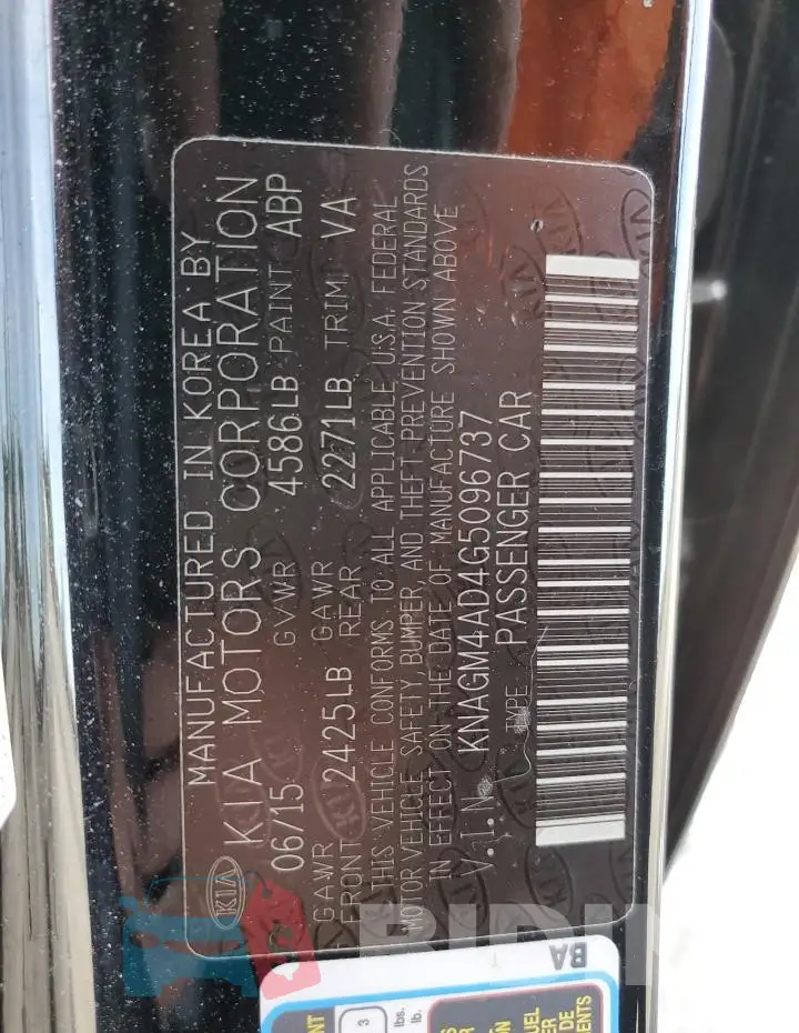 KNAGM4AD4G5096737 Photo# 12